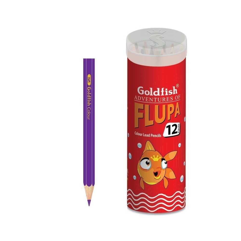 Goldfish 12 Half Size Color Pencils in Plastic Can