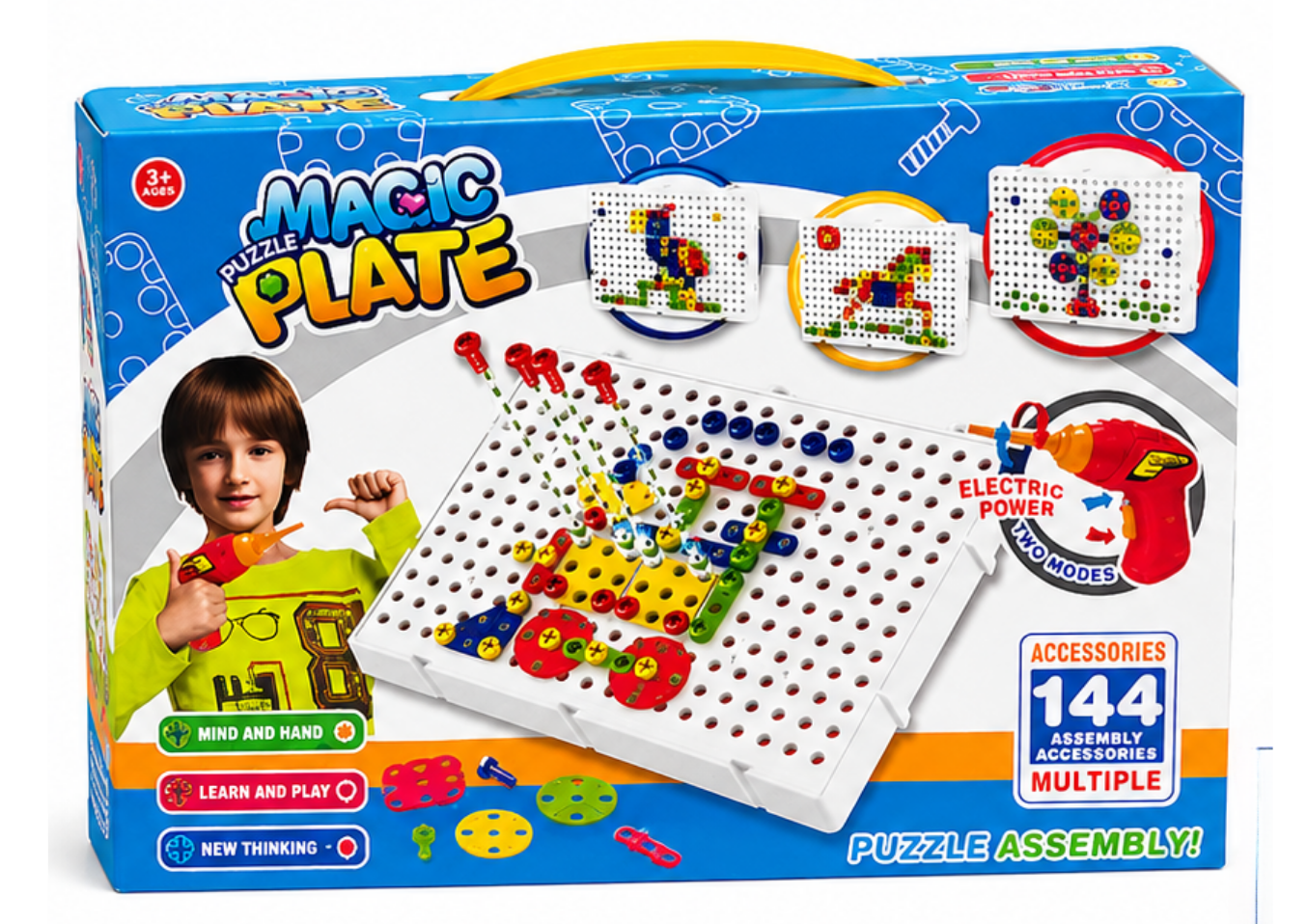 Magic Puzzle Plate – Educational Construction Set (144 Pieces)