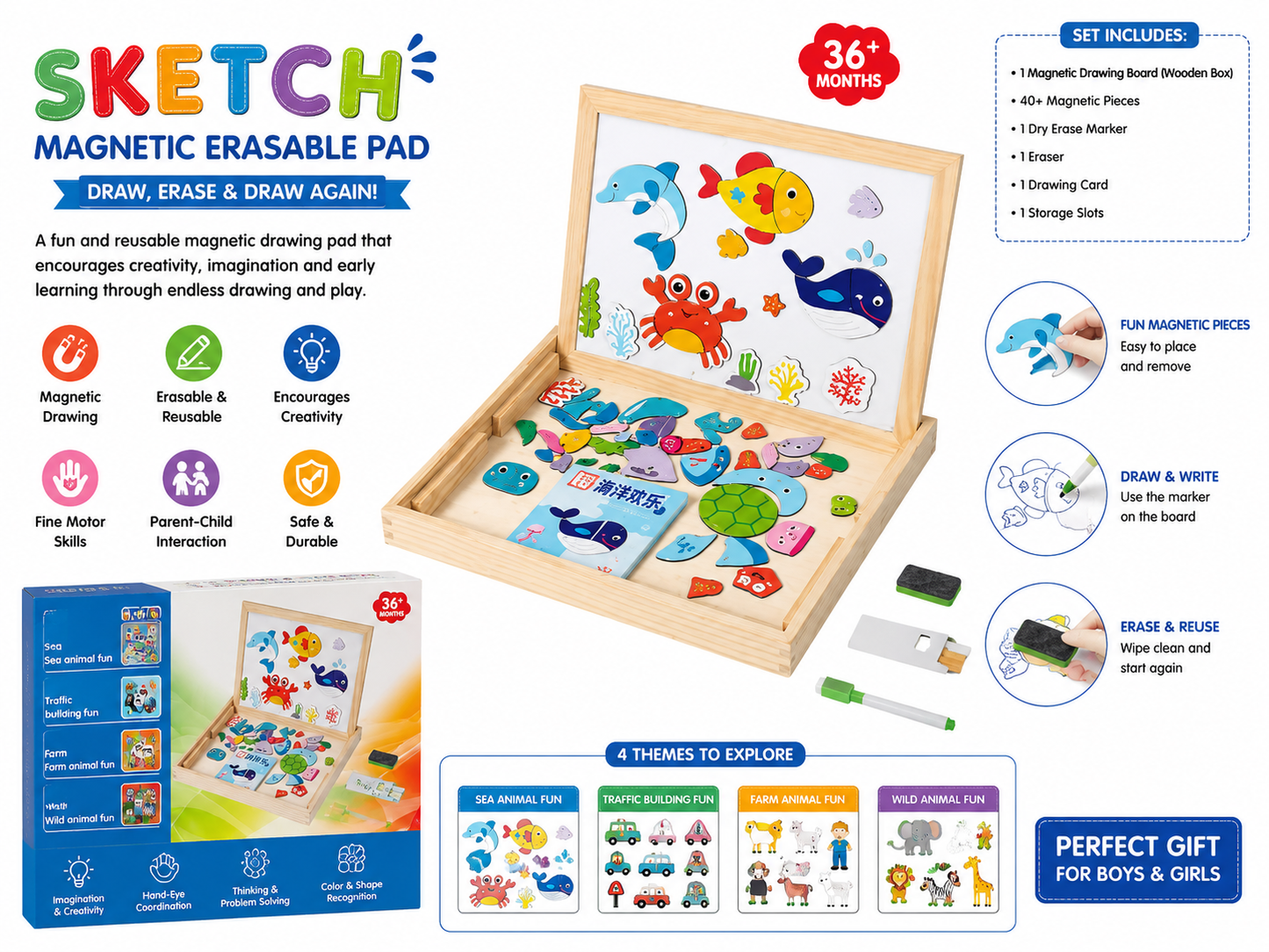Sketch Magnetic Erasable Pad